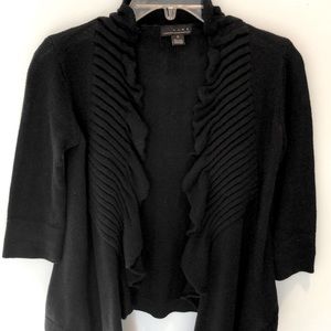 Boutique Cardigan, black cotton knit